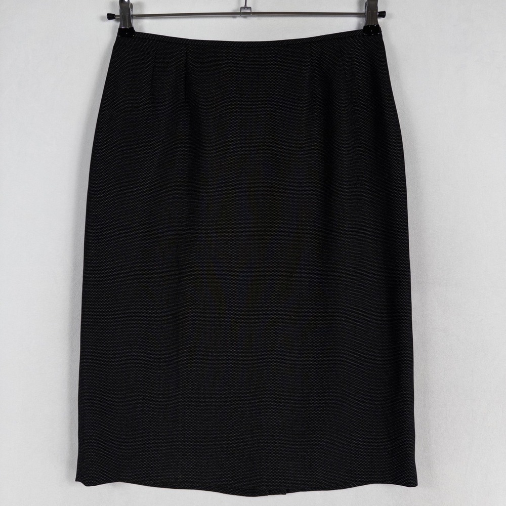 Kasper Classics Pencil Skirt Womens 8 Black Polka Dot Lined Business Office